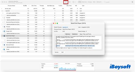 how to stop recording screen with quicktime