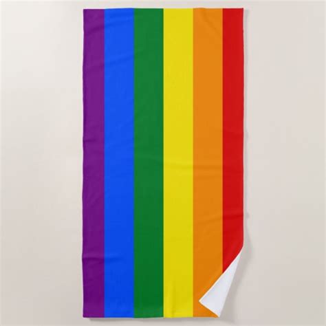 Lgbt Rainbow Gay Pride Flag Beach Towel Uk