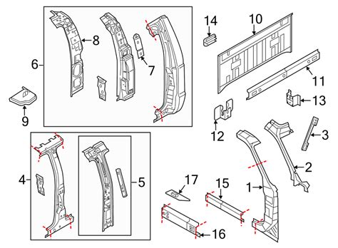 Ford F 250 Super Duty Body C Pillar Front Rear Upper Crew Cab Bc3z25280a58a Lakeland