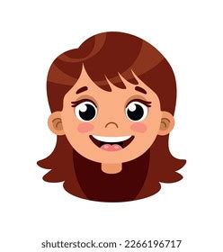 Smiling Girl Head Animation Happy Little Stock Vector (Royalty Free) 2266196717 | Shutterstock