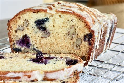 Blueberry Walnut Amish Friendship Bread With Lemon Glaze