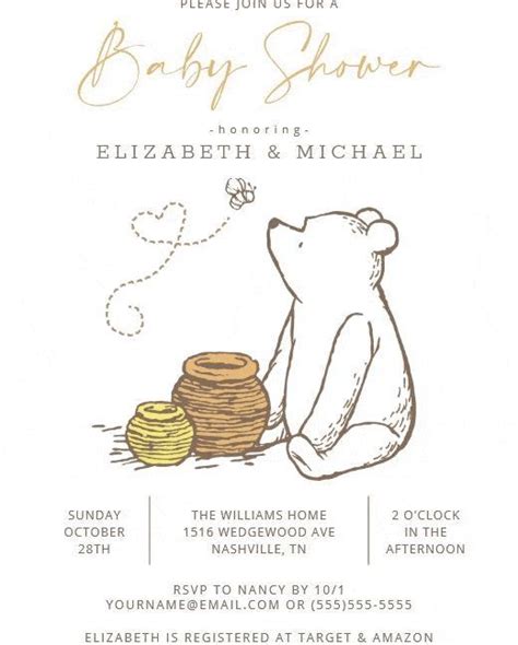 A Baby Shower Is Shown With A Bear Sitting Next To A Stack Of Pancakes