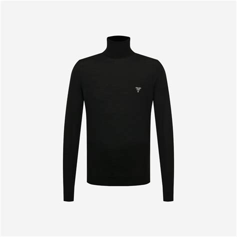 Prada Superfine Wool Turtleneck Sweater Black