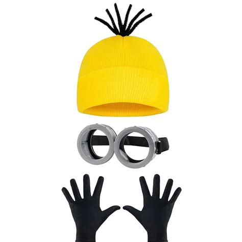 Disfraz De Minions De Dibujos Animados Gorro Amarillo Gafas Steampunk