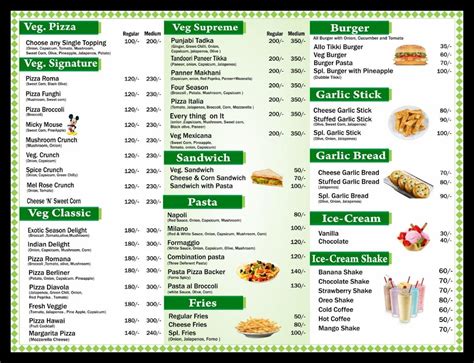 Menu at PIZZA BÄCKER Jalandhar