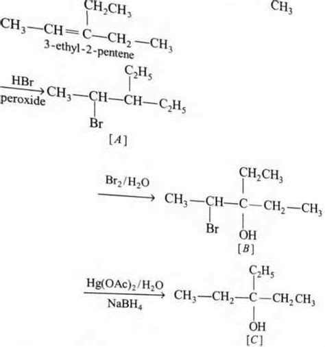 Give The Structure Of The Major Organic Products Obtained From 3 Ethyl