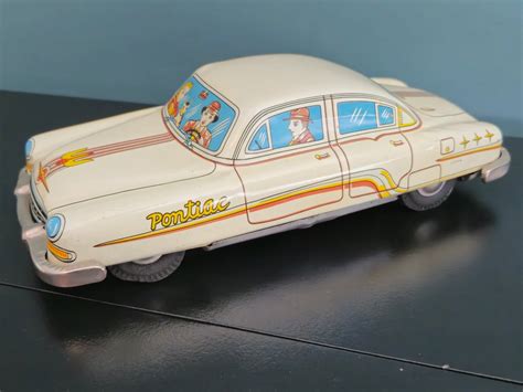 Modern Toys Wind Up Tin Toy Rare Large Pontiac 1960 1969 Japan