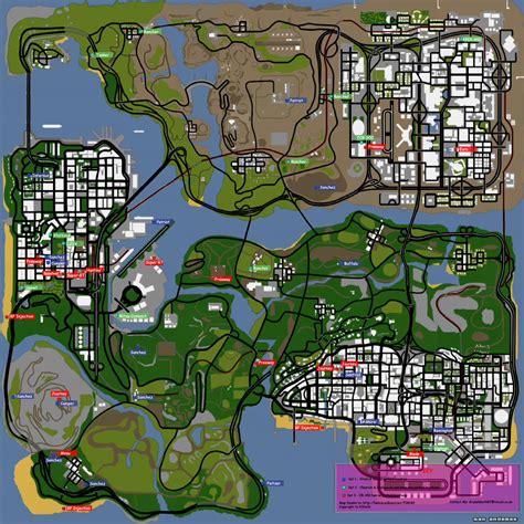 Grand Theft Auto San Andreas Import Export Car Location Map Jpeg