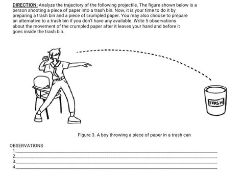 DIRECTION Analyze The Trajectory Of The Following Projectile The