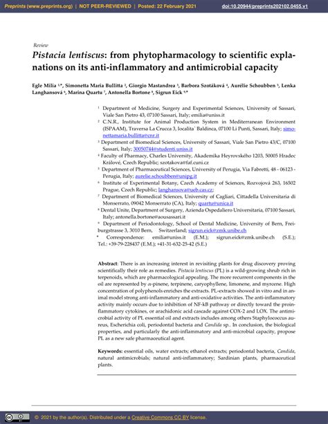 Pdf Pistacia Lentiscus From Phytopharmacology To Scientific