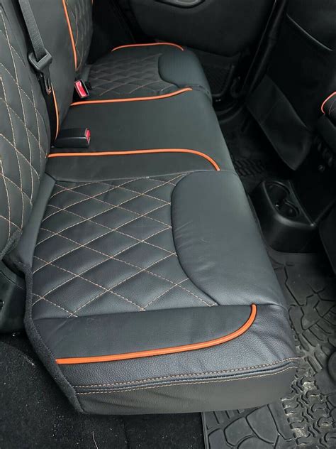 2015 2016 Fits JEEP WRANGLER JK CUSTOM LEATHER SEAT COVERS BLACK& Oran – US leather car seats