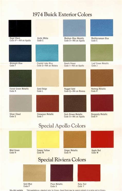 Buick Paint Codes And Color Charts