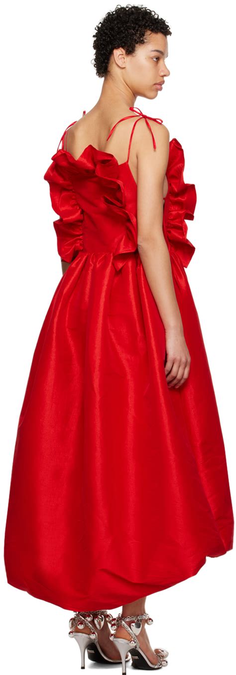 Kika Vargas Ssense Exclusive Red Ramya Midi Dress Kika Vargas