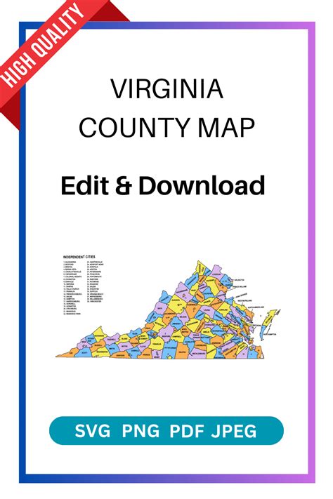 Virginia County Map: Editable & Printable State County Maps