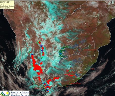 Sa Weather Service On Twitter ⛈afternoon Satellite Image 21 October