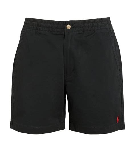 Mens Polo Ralph Lauren Black Stretch Cotton Logo Shorts Harrods Uk