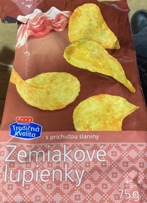 Zemiakové lupienky s príchuťou slaniny Coop Tradičná kvalita kalorie