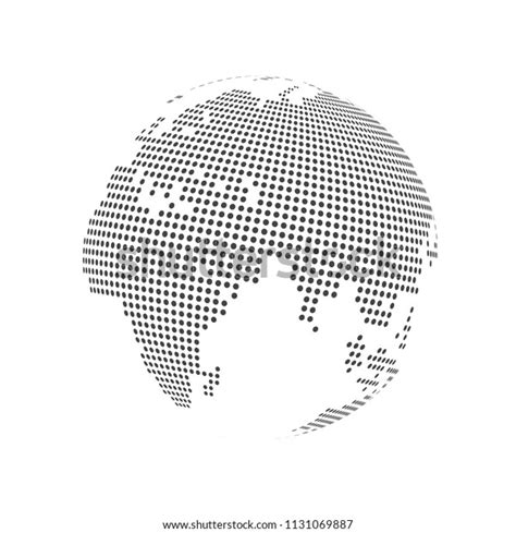 Abstract Dotted Globe Earth World Map Stock Vector Royalty Free