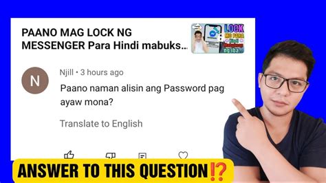 Paano Alisin Ang Password Sa Messenger How To Unlock Facebook