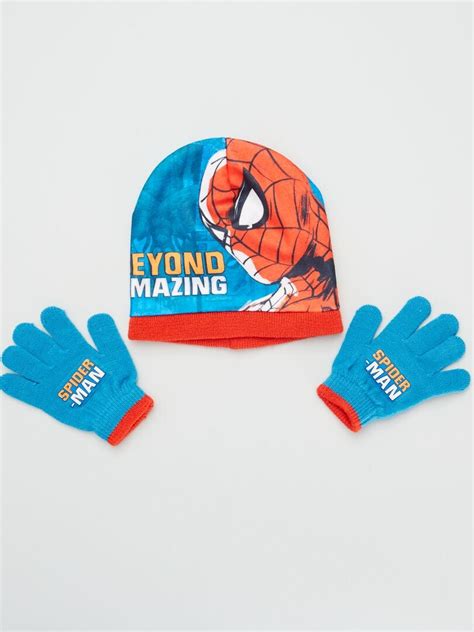 Ensemble Bonnet Gants Spiderman Bleu Kiabi 10 00