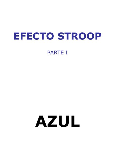 Efecto Stroop Pdf