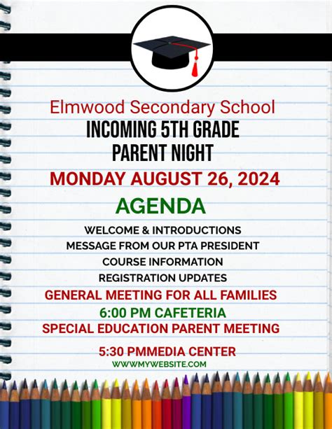 White Maximalist Parent Night Meeting Flyers Template Postermywall