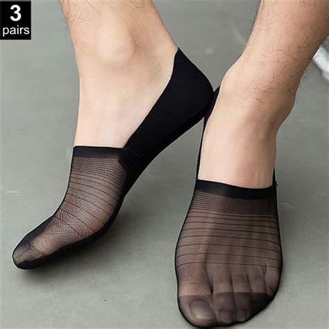 Chaussettes En Peau Transparente Pour Hommes 6 Pi Ces 3 Paires En