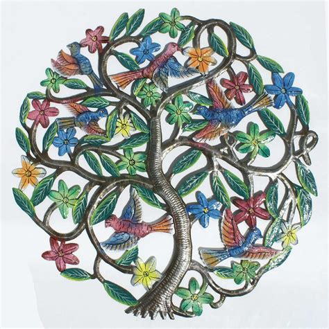 Arbol De Vida De Metal Pintado Decoracion De Pared Casa 60cm U S 70