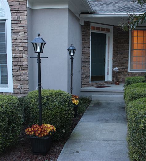 Baytown Solar Lamp Post With Planter Traditional Landscape