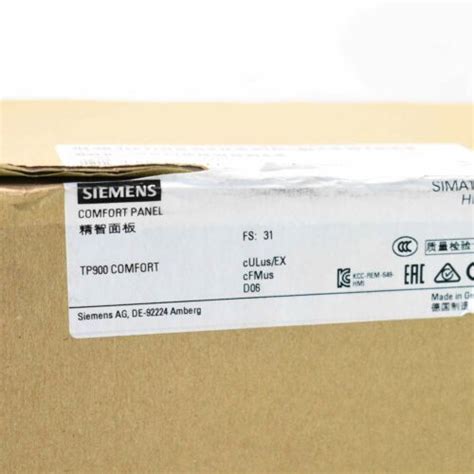 New Siemens 6AV2124 0JC01 0AX0 SIMATIC HMI TP900 Comfort 6AV2 124 0JC01