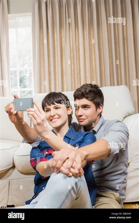 Romantic Couple Taking Selfie Stock Photo Alamy