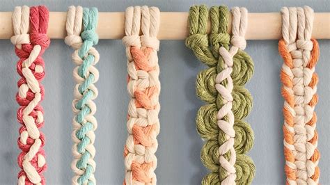 Colorful Macrame Knots Square Knot Variations Tutorial Youtube