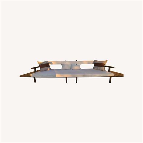 Modern Outdoor Sofa with Side Tables - AptDeco