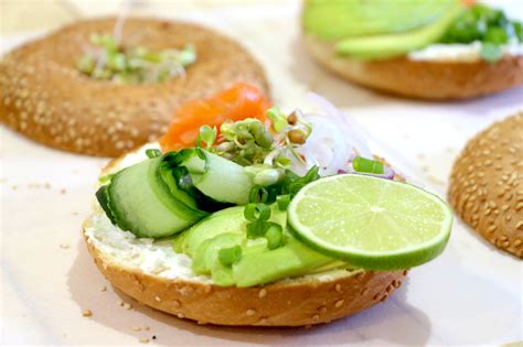 Bagels Au Saumon Et Concombre Avocat Fromage Frais Nutrition Impact