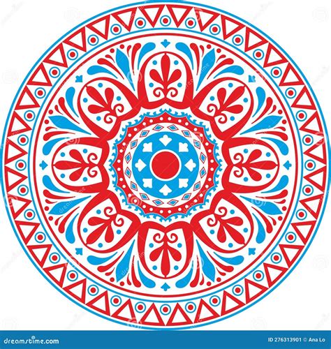 Byzantine Pattern , Floral Ornament In Euroean Style Cartoon Vector