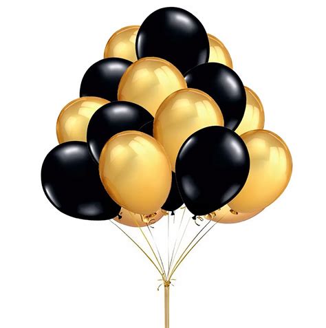 50pcs/lot 10inch Gold black Inflatable Latex Helium Balloons for ...