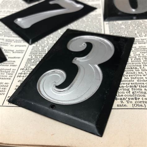 Industrial Metal Numbers 3 Small Vintage Metal Numbers - Etsy