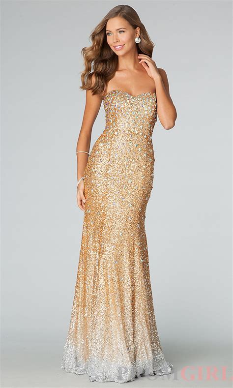 Strapless Gold Sequin Gown Jvn By Jovani Prom Picks Pinterest