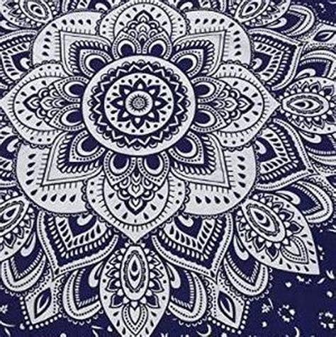 Mandala Kleed Mandala Wandkeed Mandala Tafeldecoratie Donkerblauw