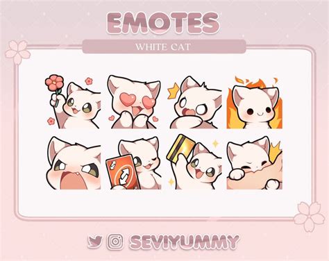 The Emotes White Cat Sticker Sheet