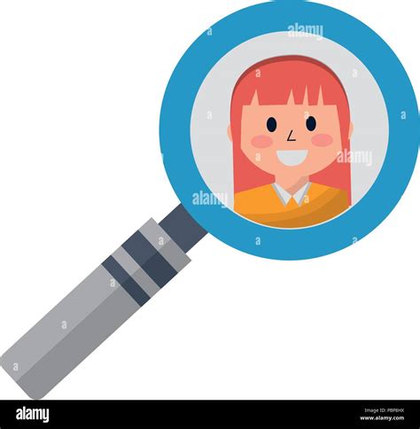 Business Woman In Magnifying Glass Vector Illustration Stock Vector Image And Art Alamy