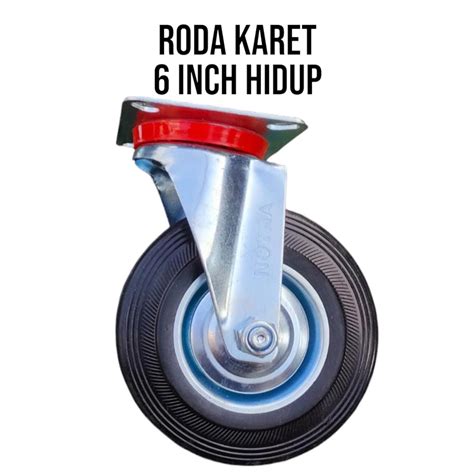 Jual Roda Gerobak Troli Inch Hidup Roda Trolley Karet Mm