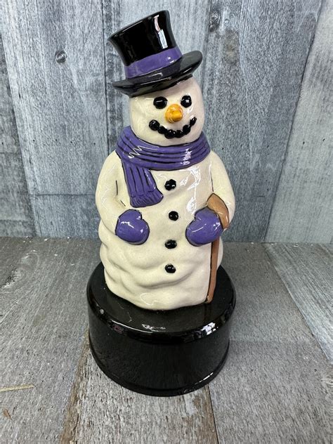 Vintage Ceramic Snowman Figure Etsy