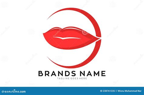 Red Lips Modern Vector Logo Stock Vector Illustration Of Color Kiss