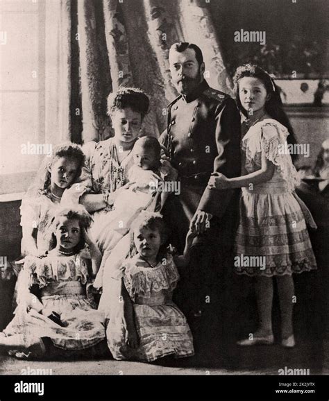 Family of Tsar Nicholas II of Russia photographed in 1904-05 Stock Photo - Alamy