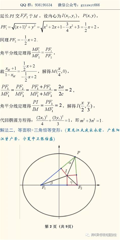 椭圆焦点三角形 知乎