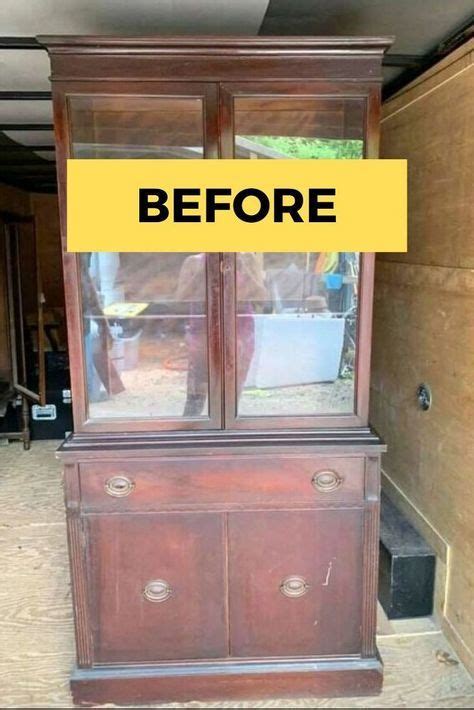 Antique China Cabinet Makeover Idea Diy In 2020 Vintage China