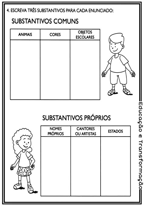 Atividades Sobre Substantivos Comum E Proprio Librain