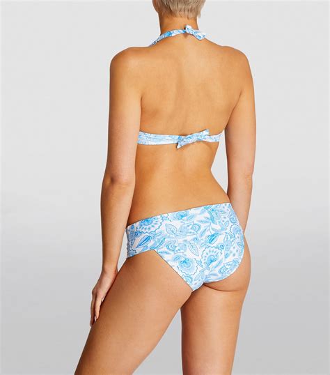 Melissa Odabash Blue Floral Print Provence Bikini Top Harrods UK