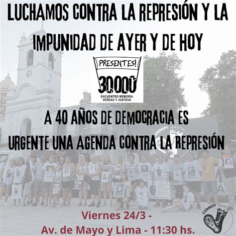 A 40 años de democracia es urgente una agenda contra la represión